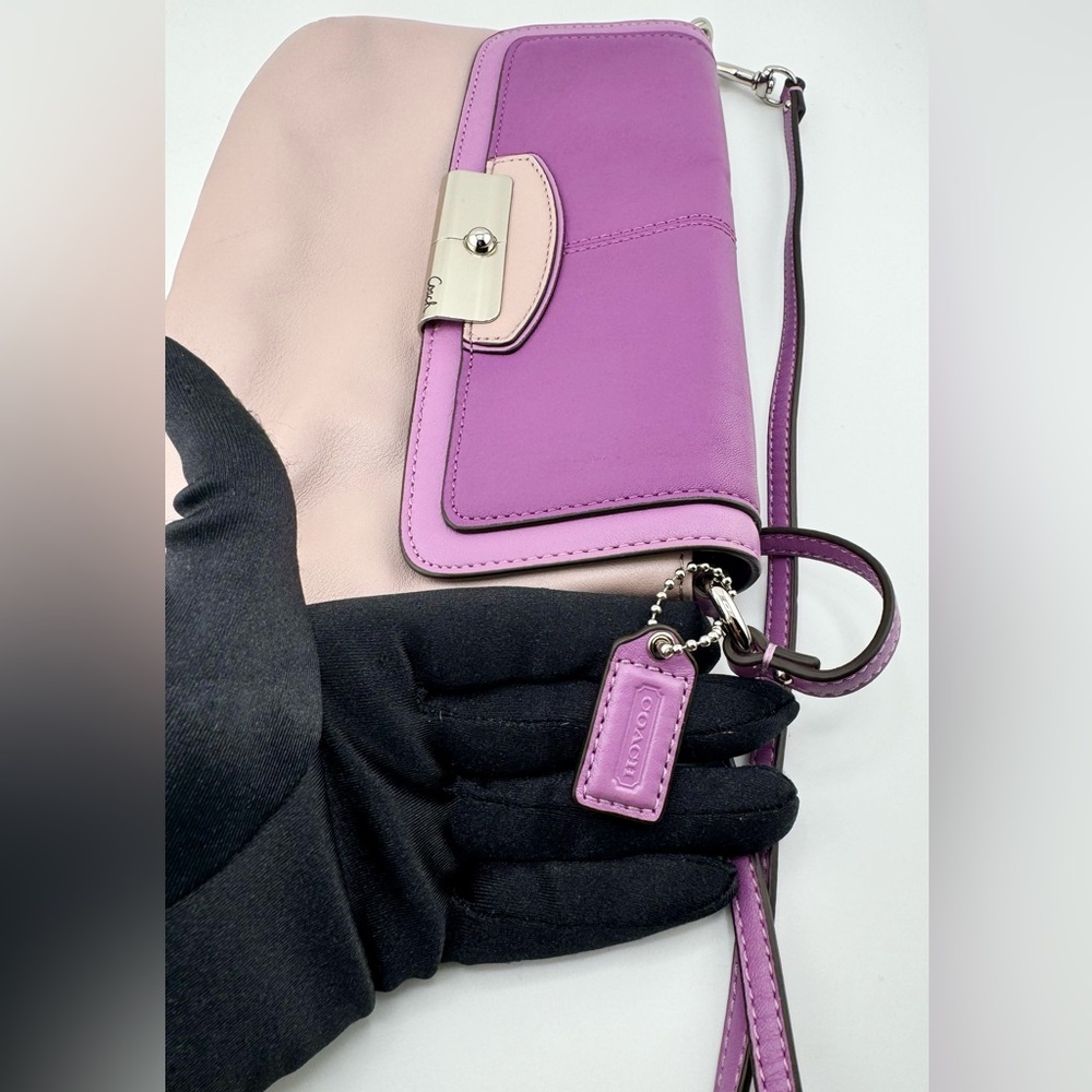 Coach Purple & Mauve Crossbody Bag Leather with Silver Hardware - Picture 10 of 12